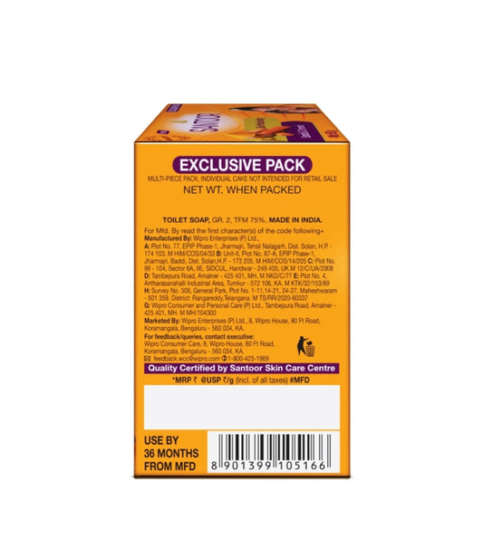 Santoor Sandal & Turmeric Soap 125 g (Pack of 4)