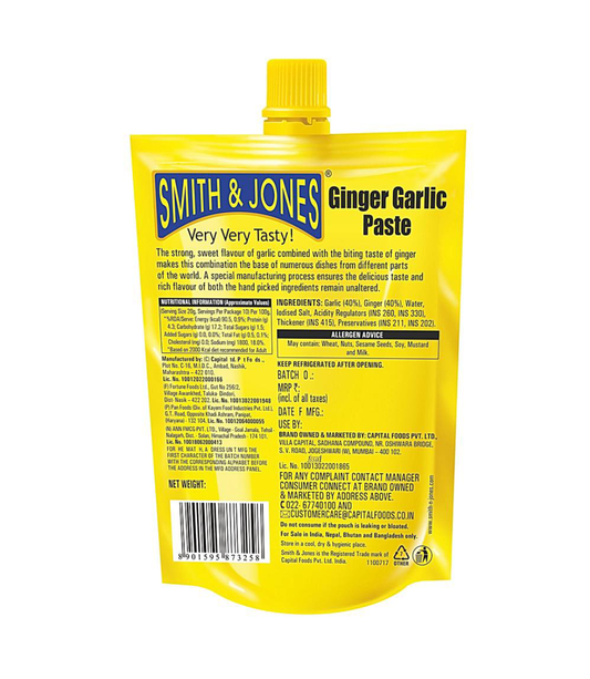 Smith & jones Ginger garlic paste : (200g) - Dailyneeds