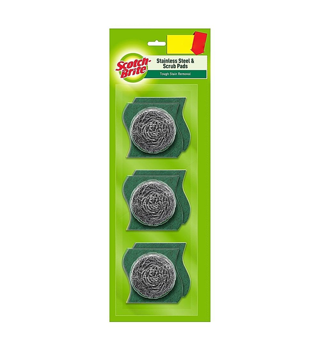 Scotch brite steel scruber pack of 3