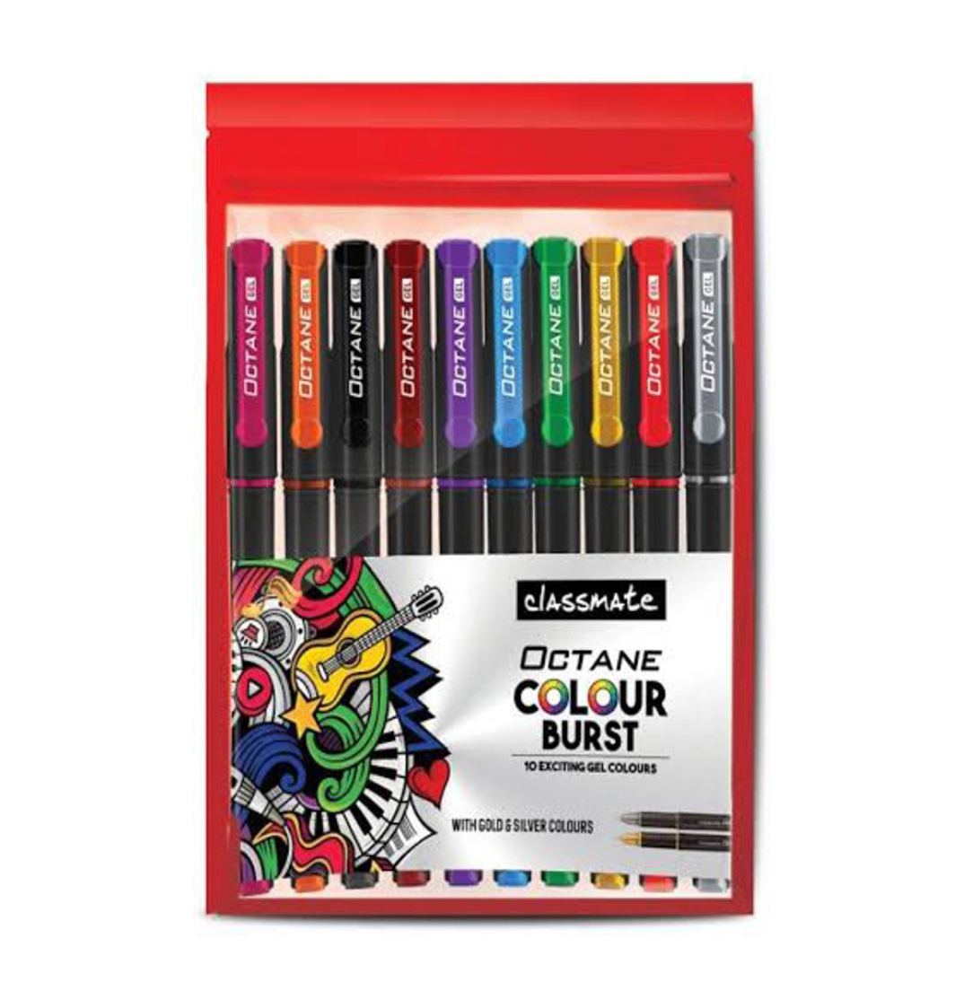 Classmate multi colour burst gel pen : 10 pieces