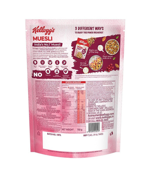 Kellogg's muesli fruit nut & seeds (750g) - Dailyneeds