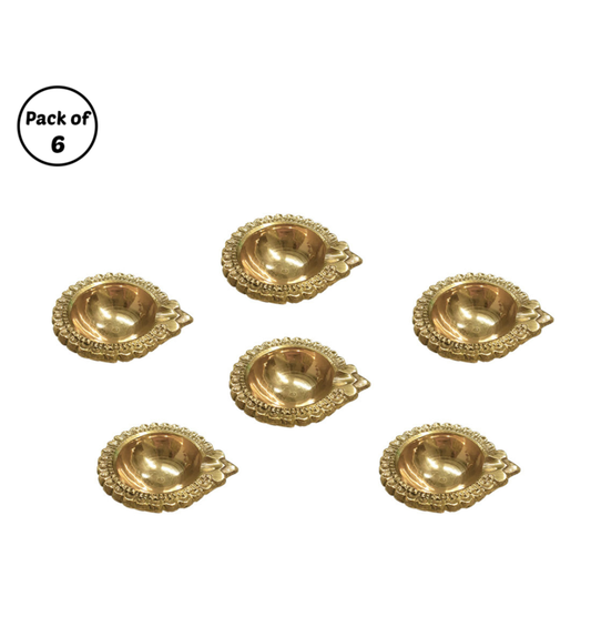 Shubhkart brass dhan kuber diya - 6 pcs