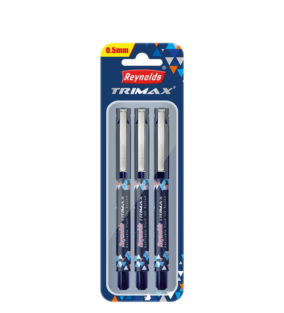Reynolds trimax ball pen blue : 3 pieces