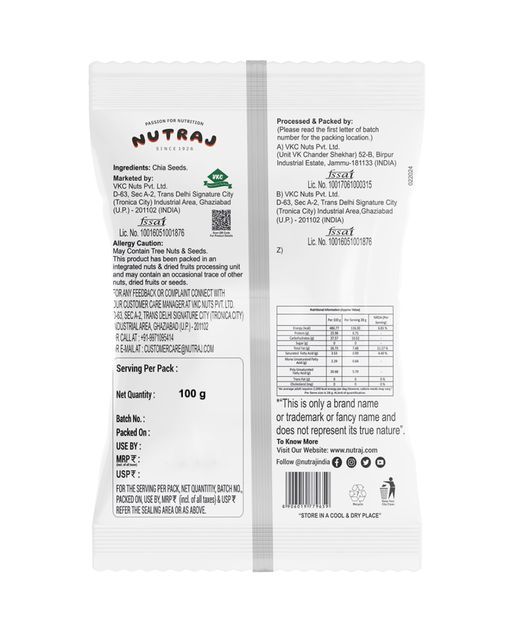 Nutraj chia seeds 100g