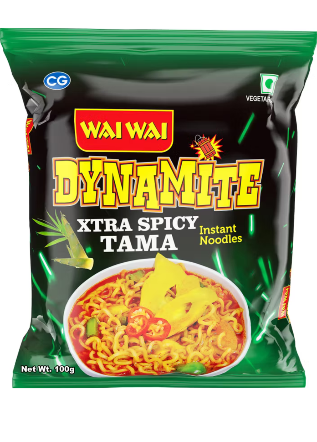 Wai wai dynamite extra spicy bamboo insta noodles 100g