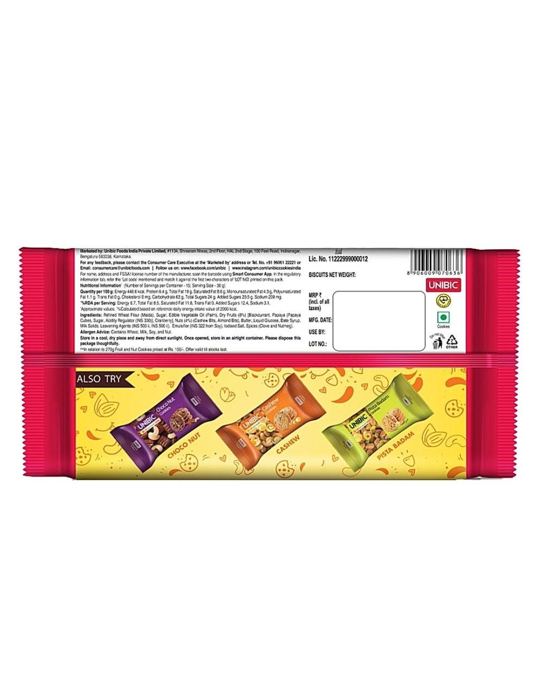 Unibic fruit n nut cookies 600g