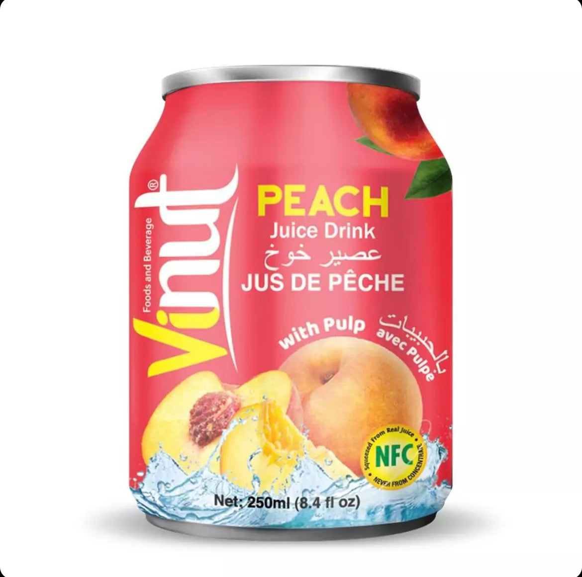 Vinut peach fruit juice can 250 ml