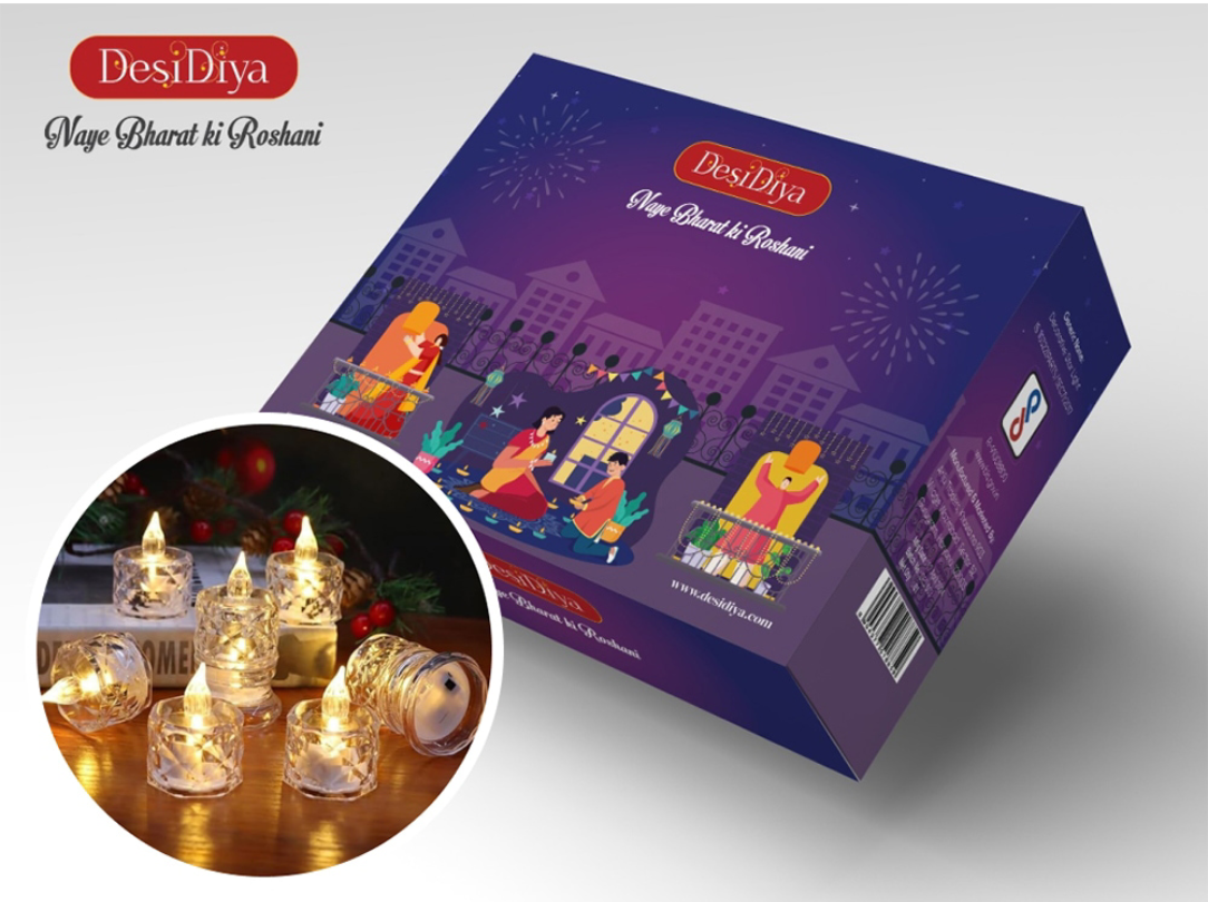 crystal led tealight candle - 6 pcs