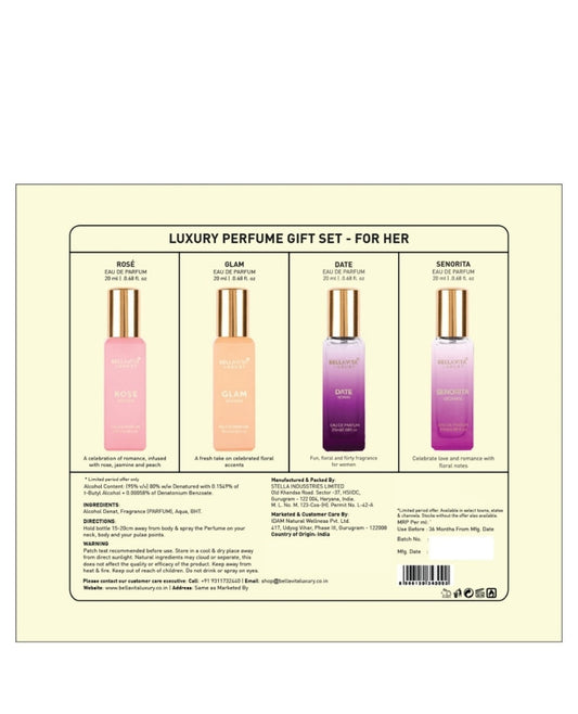 Bella Vita Luxury Perfume Gift Set For Her : 4x20 ml