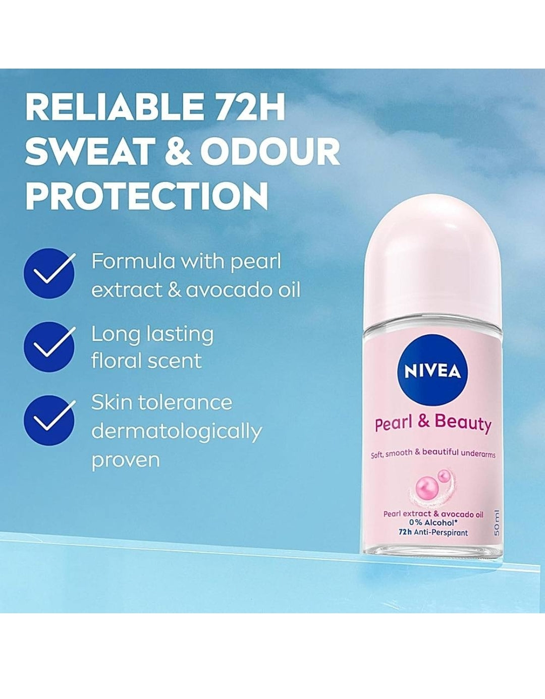 Nivea Pearl & Beauty Roll-On Deodorant : 50 ml