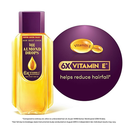 Bajaj almond drops hairfall oil: (625ml) - Dailyneeds