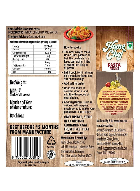 Chefs penne pasta 500g