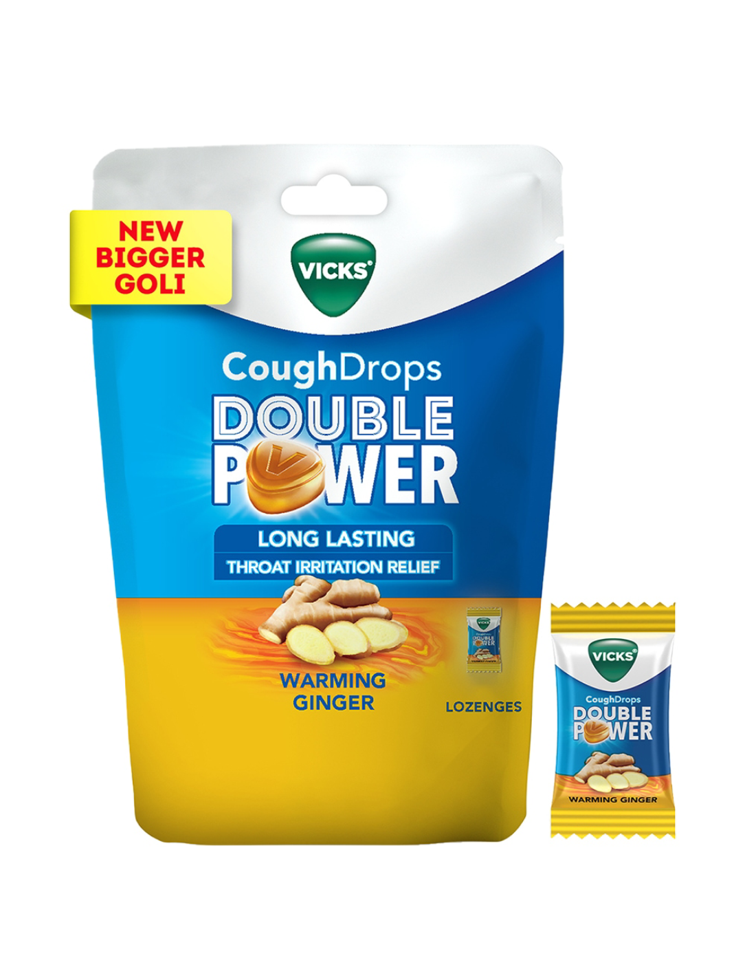 Vicks Cough Drops Double Power Warming Ginger : 25 Units