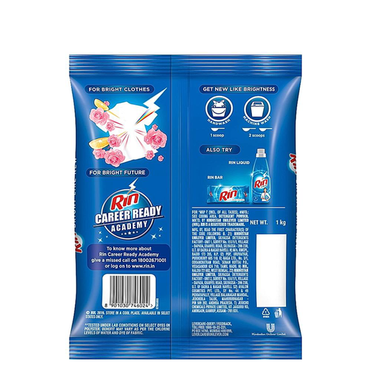 Rin refresh lemon & rose detergent powder 1kg