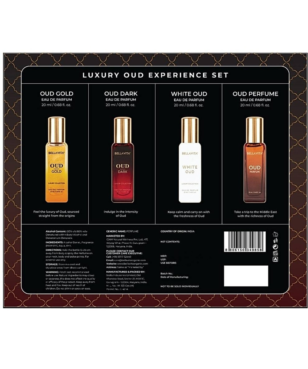 Bella Vita Luxury Oud Experience Parfum Set : 4 x 20 ml