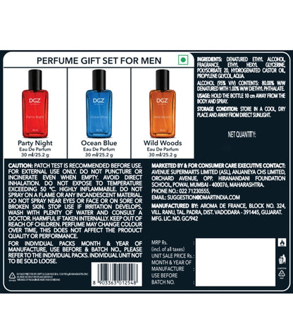 DGZ Men Perfume Gift Set : 3x30 ml