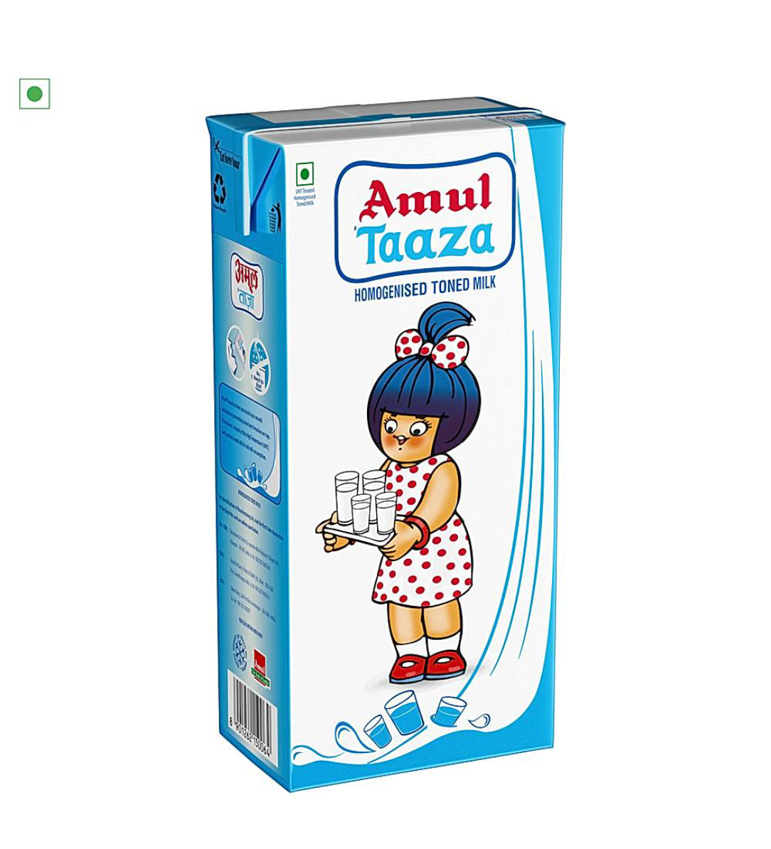 Amul taaza toned milk (1ltr) - Dailyneeds