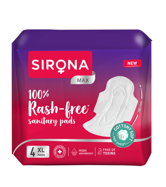 Sirona cottony rash free pads XL : (4 units) - Dailyneeds