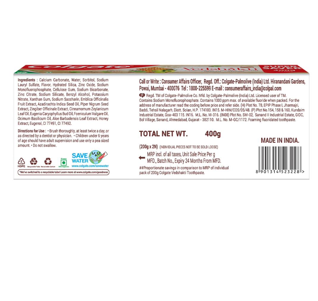 Colgate swarna vedshakti toothpaste (2×200g) - Dailyneeds