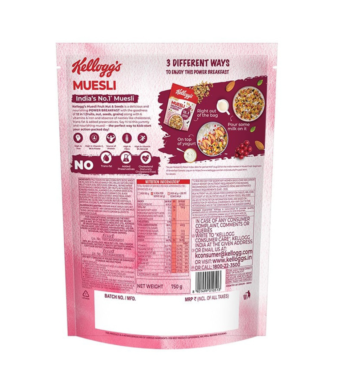Kellogg's muesli fruit nut & seeds (750g) - Dailyneeds