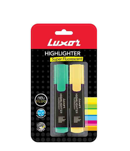 Luxor highlighter pen Green & Yellow :2 pieces