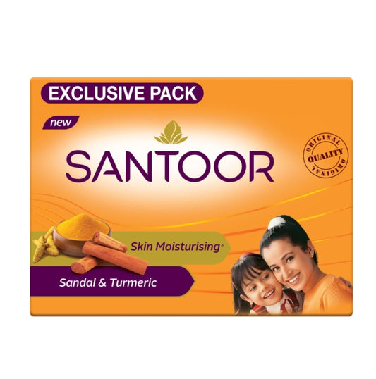 Santoor Sandal & Turmeric Soap 125 g (Pack of 4)