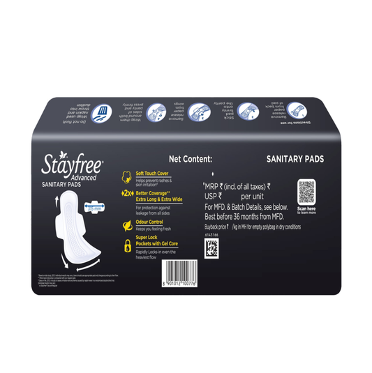 Stayfree advanced ultrasoft sanitary pads XXL: (42 units) - Dailyneeds