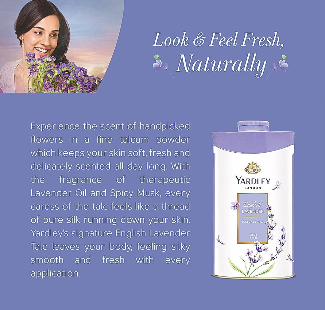 Yardley english lavender talcum powder (250g) - Dailyneeds
