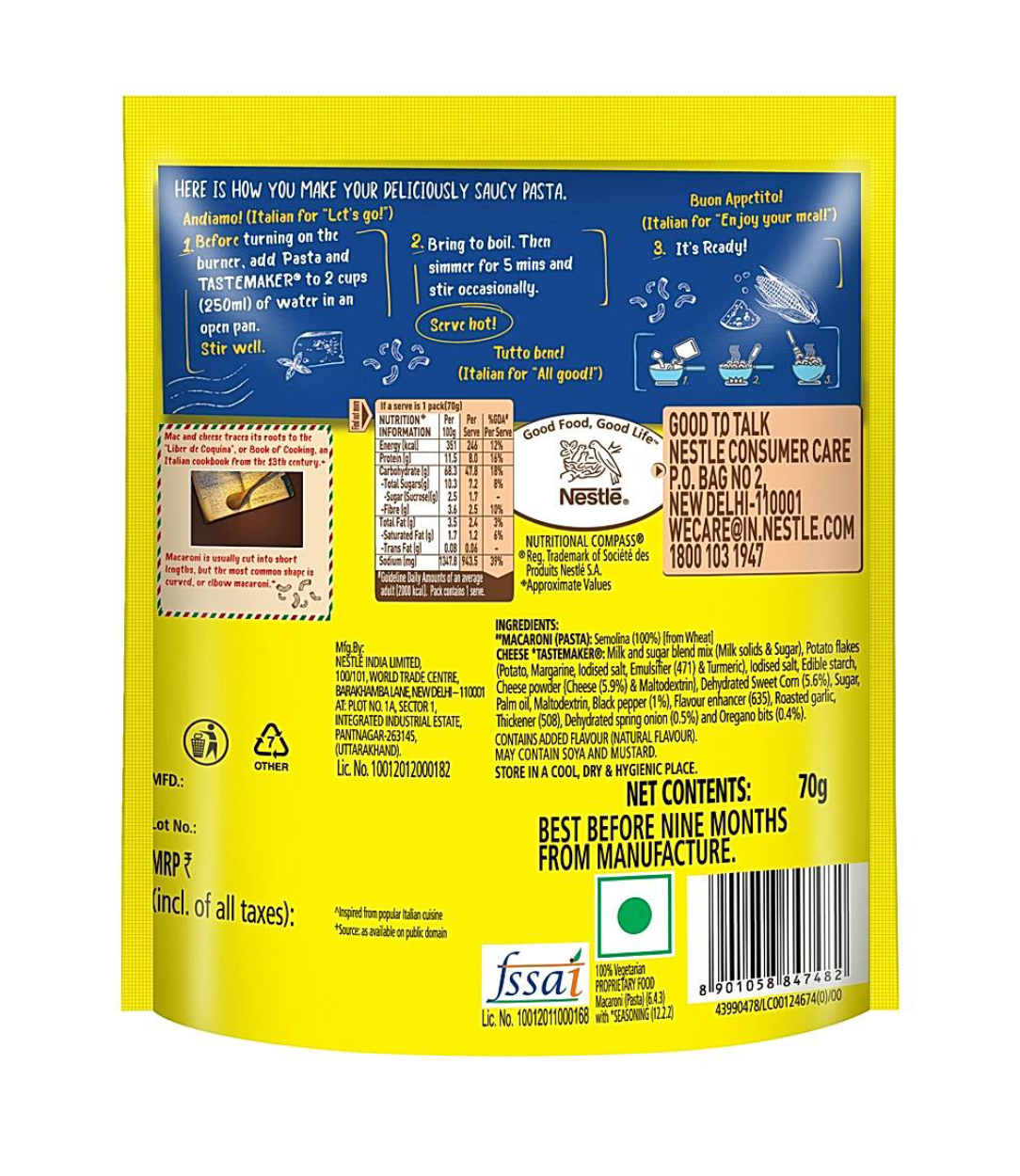 Maggi pazzta cheese macaroni (70g) - Dailyneeds