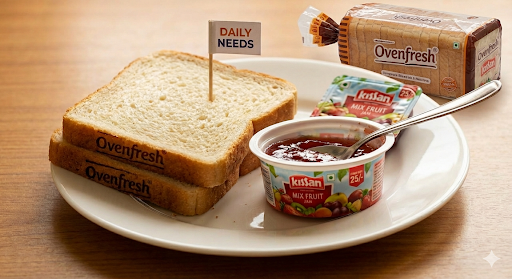 Fresh bread + kissan jam