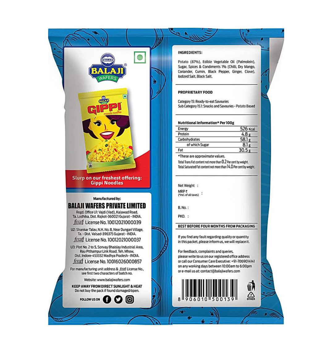 Balaji wafers masala masti (135g) - Dailyneeds