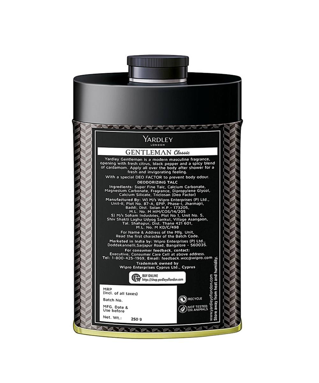 Yardley gentleman talcum powder (250g) - Dailyneeds