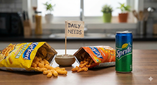 Kurkure puffcorn + Kurkure masala munch + Sprite can combo