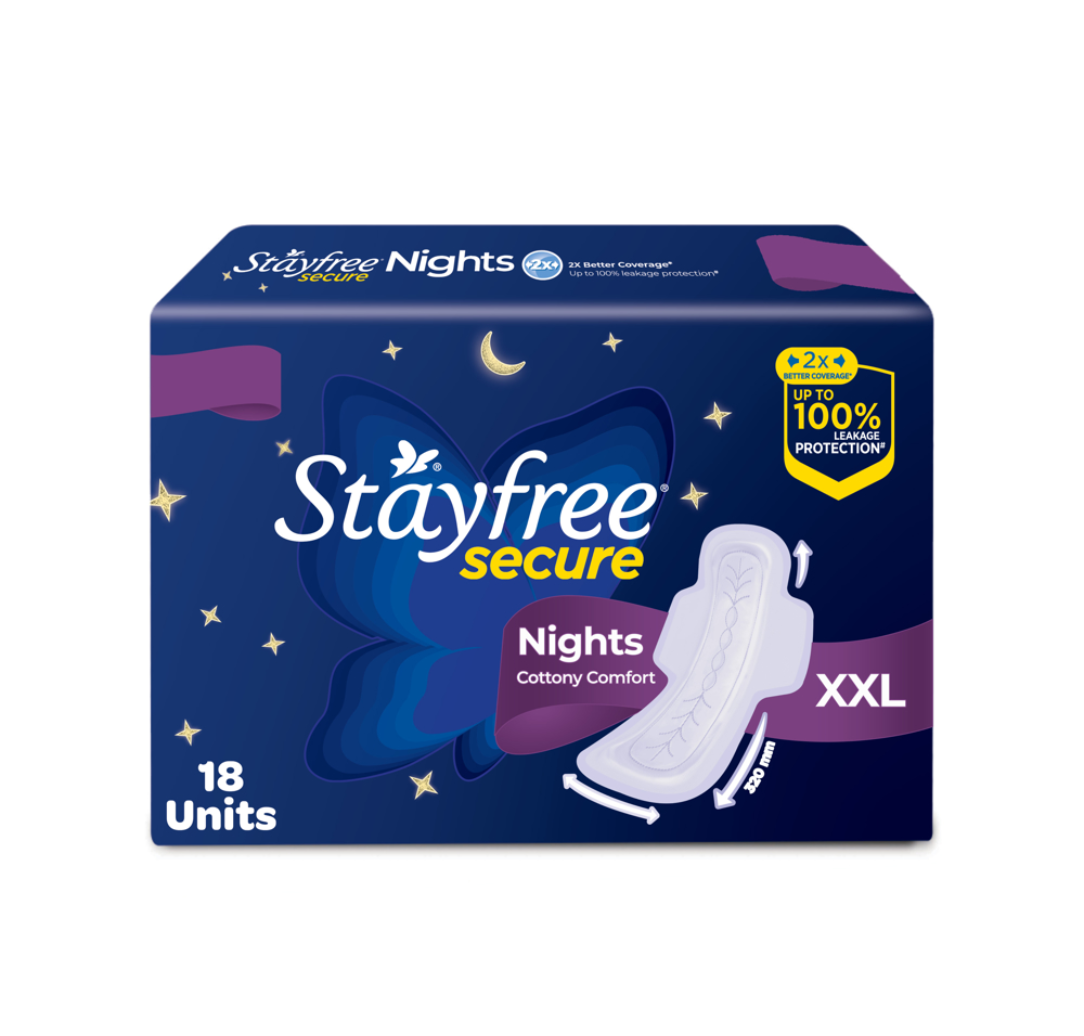 Stayfree secure nights cottony soft comfort XXL : (18 units) - Dailyneeds